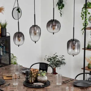 hofstein Suspension Skiatook Noir, 4 lumières* Lampes Modernes