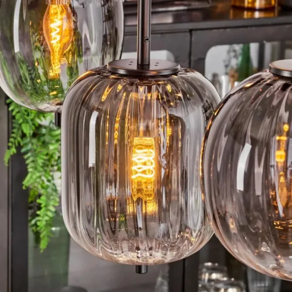 hofstein Suspension Skiatook Noir, 8 lumières* Lampes Modernes