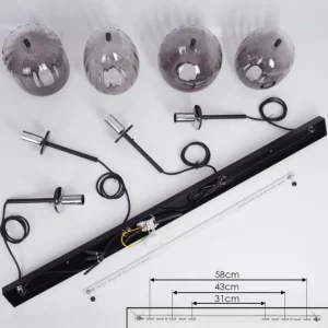 hofstein Suspension Skiatook Noir, 4 lumières* Lampes Modernes
