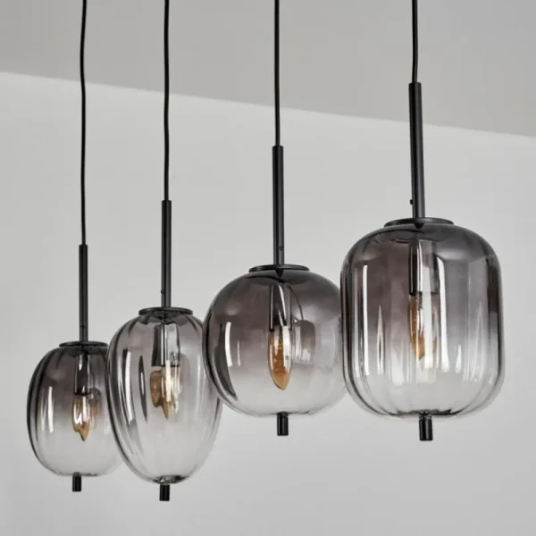 hofstein Suspension Skiatook Noir, 4 lumières* Lampes Modernes