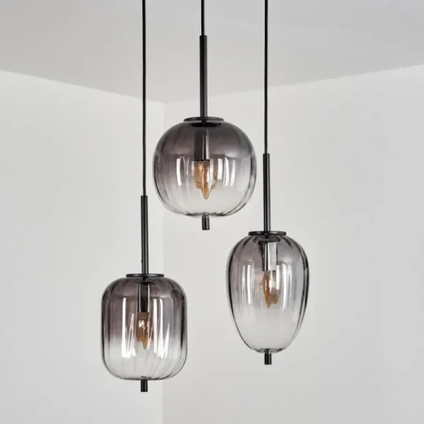 hofstein Suspension Skiatook Noir, 3 lumières* Lampes Modernes