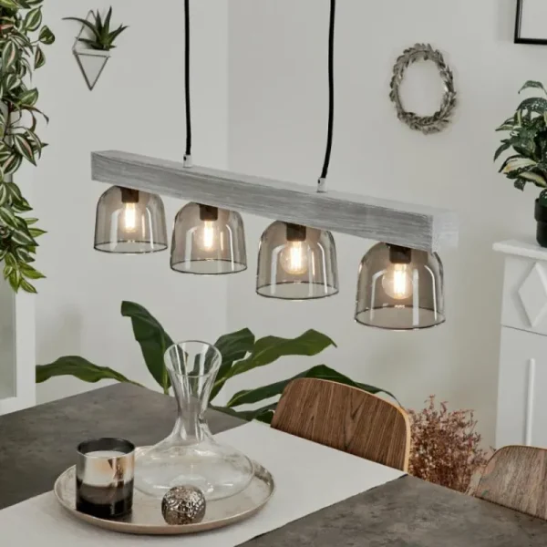 hofstein Suspension Skovde Argenté, 4 lumières* Lampes Modernes