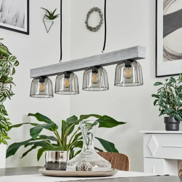 hofstein Suspension Skovde Argenté, 4 lumières* Lampes Modernes