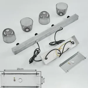 hofstein Suspension Skovde Argenté, 4 lumières* Lampes Modernes