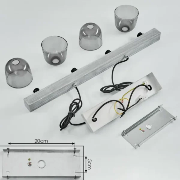 hofstein Suspension Skovde Argenté, 4 lumières* Lampes Modernes