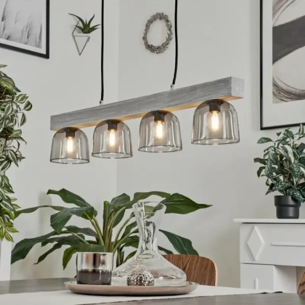 hofstein Suspension Skovde Argenté, 4 lumières* Lampes Modernes