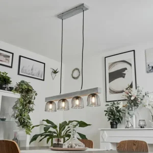 hofstein Suspension Skovde Argenté, 4 lumières* Lampes Modernes