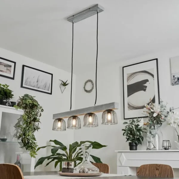 hofstein Suspension Skovde Argenté, 4 lumières* Lampes Modernes