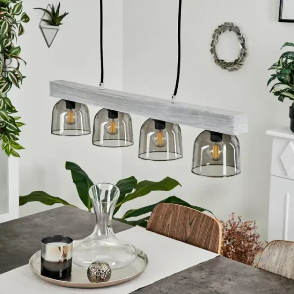 hofstein Suspension Skovde Argenté, 4 lumières* Lampes Modernes