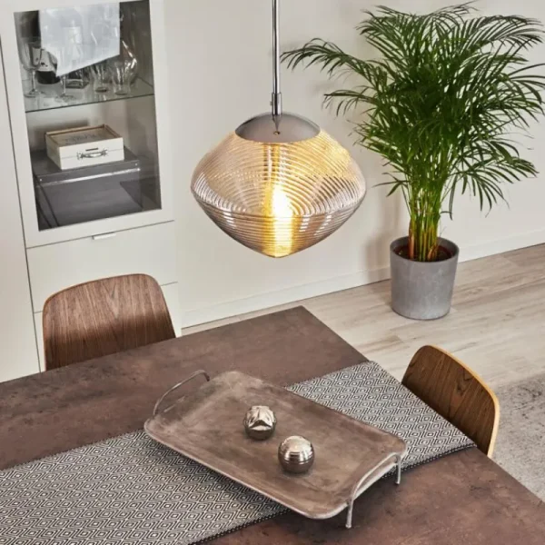 hofstein Suspension Sénal Chrome, 1 lumière* Lampes En Verre