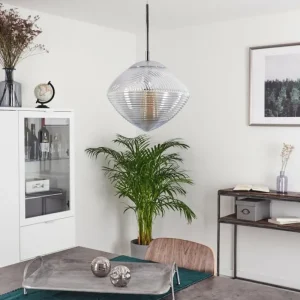 hofstein Suspension Sénal Chrome, 1 lumière* Lampes En Verre