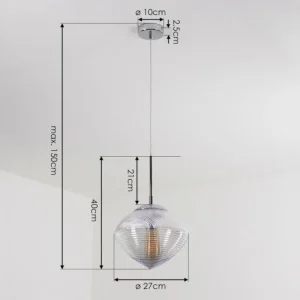 hofstein Suspension Sénal Chrome, 1 lumière* Lampes En Verre