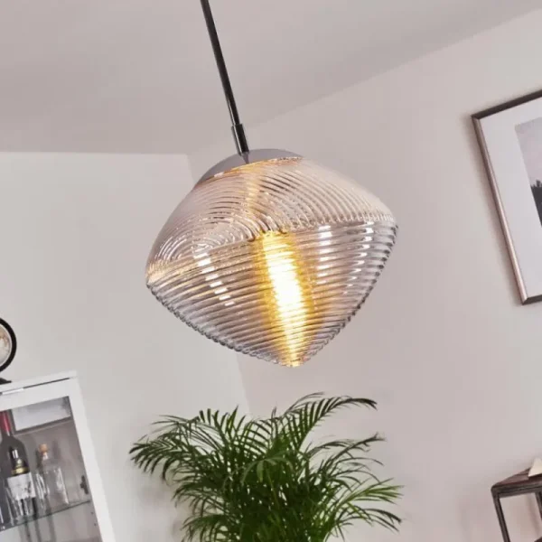 hofstein Suspension Sénal Chrome, 1 lumière* Lampes En Verre