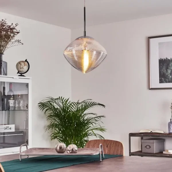 hofstein Suspension Sénal Chrome, 1 lumière* Lampes En Verre