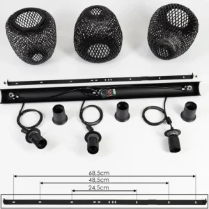 hofstein Suspension Solera Noir, 3 lumières* Lampes Modernes