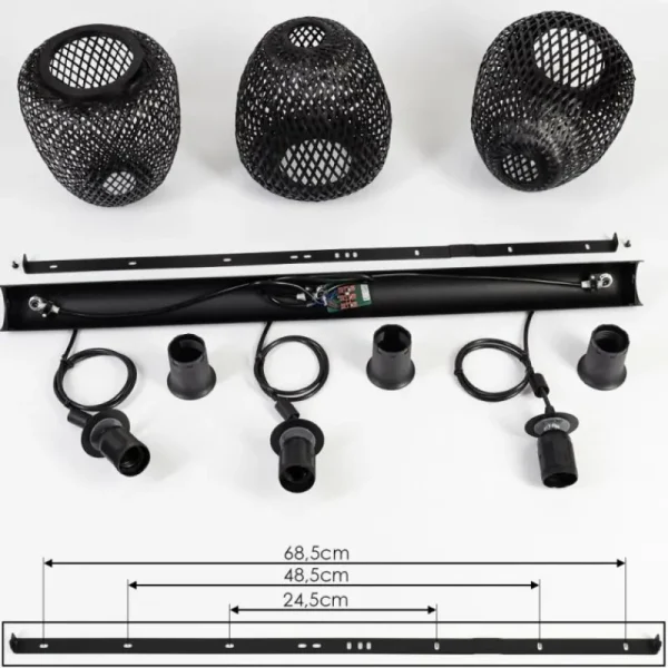 hofstein Suspension Solera Noir, 3 lumières* Lampes Modernes