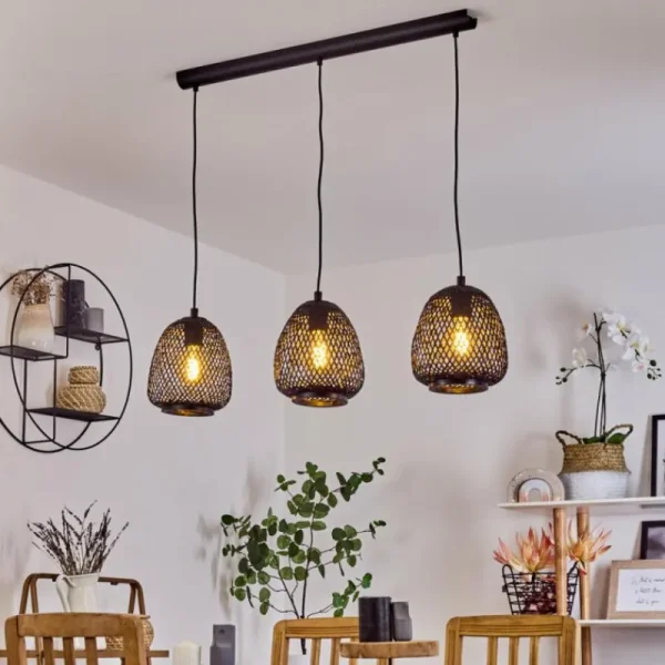 hofstein Suspension Solera Noir, 3 lumières* Lampes Modernes