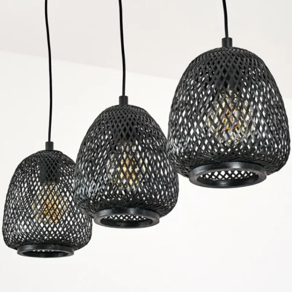 hofstein Suspension Solera Noir, 3 lumières* Lampes Modernes