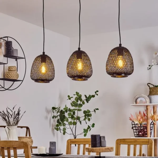 hofstein Suspension Solera Noir, 3 lumières* Lampes Modernes