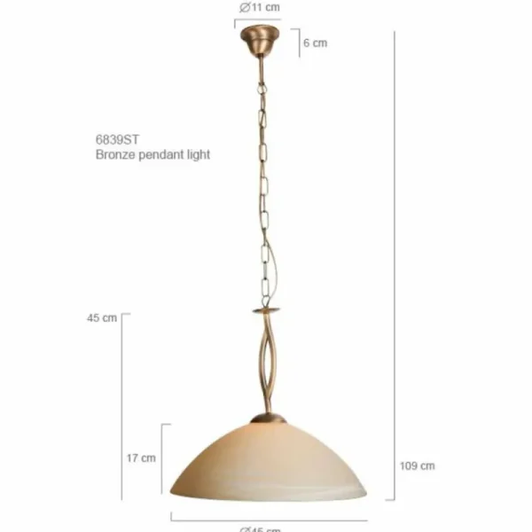 Luminaires Steinhauer Suspension Steinhauer CAPRI Bronze, 1 lumière* Lampes En Verre