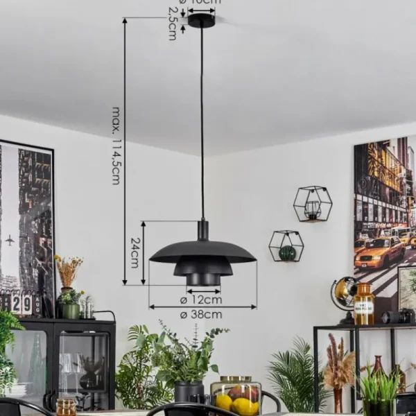 hofstein Suspension Sundet Noir, 1 lumière* Lampes Modernes