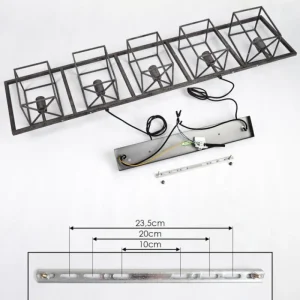 hofstein Suspension Svene Gris, Noir, 5 lumières* Lampes Modernes