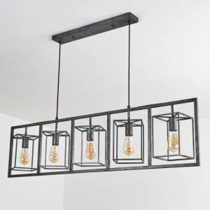 hofstein Suspension Svene Gris, Noir, 5 lumières* Lampes Modernes