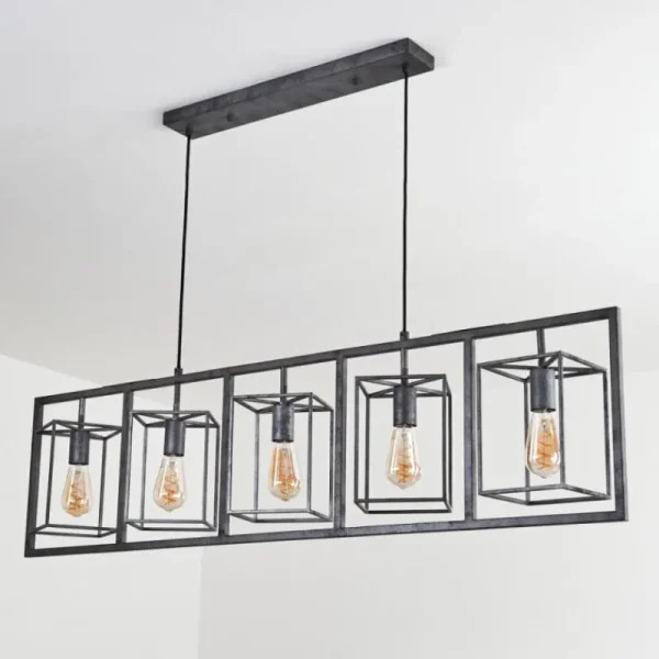 hofstein Suspension Svene Gris, Noir, 5 lumières* Lampes Modernes