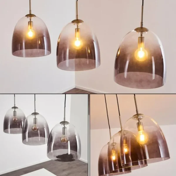 hofstein Suspension Taastrup Nickel mat, 3 lumières* Lampes Modernes