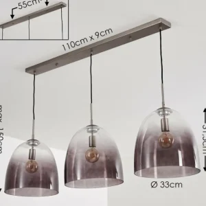 hofstein Suspension Taastrup Nickel mat, 3 lumières* Lampes Modernes