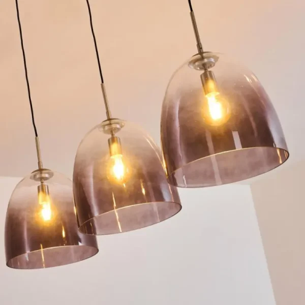 hofstein Suspension Taastrup Nickel mat, 3 lumières* Lampes Modernes