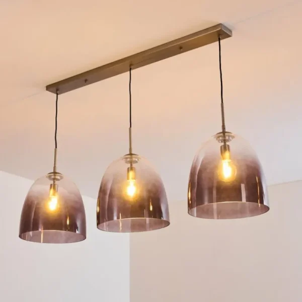 hofstein Suspension Taastrup Nickel mat, 3 lumières* Lampes Modernes