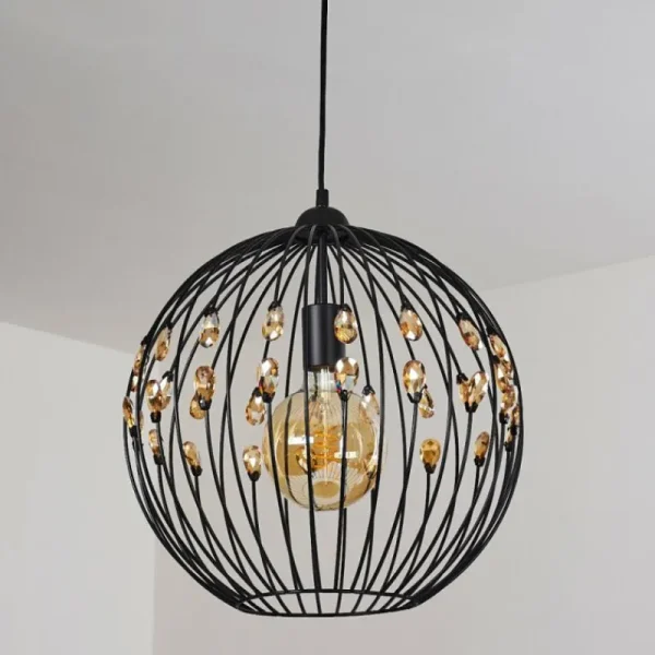 hofstein Suspension Tawasu Noir, 1 lumière* Lampes Modernes