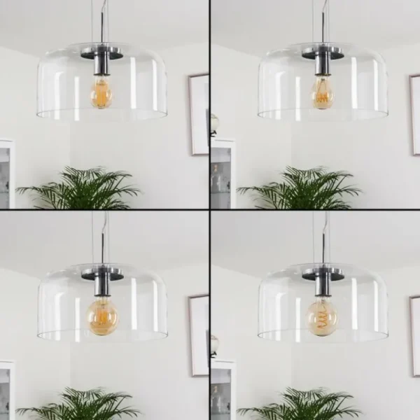hofstein Suspension Tembotalo Chrome, 1 lumière* Lampes En Verre