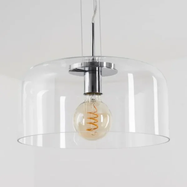 hofstein Suspension Tembotalo Chrome, 1 lumière* Lampes En Verre