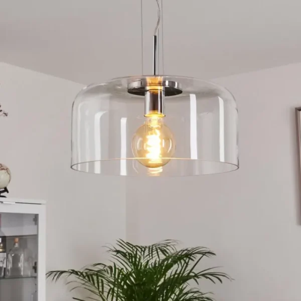 hofstein Suspension Tembotalo Chrome, 1 lumière* Lampes En Verre