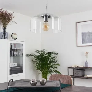 hofstein Suspension Tembotalo Chrome, 1 lumière* Lampes En Verre