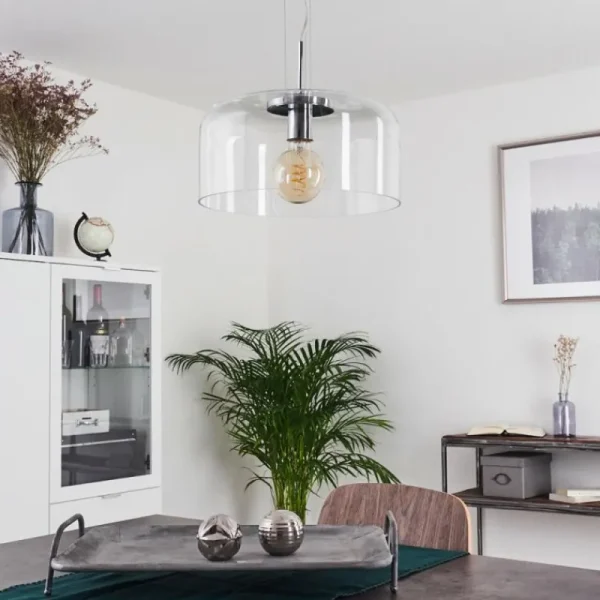 hofstein Suspension Tembotalo Chrome, 1 lumière* Lampes En Verre