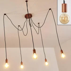 hofstein Suspension Tenna Cuivre, Noir, 5 lumières* Lampes Modernes