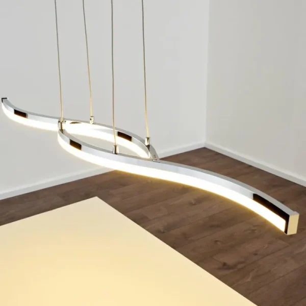 hofstein Suspension Thilo LED Chrome, 2 lumières* Lampes Modernes