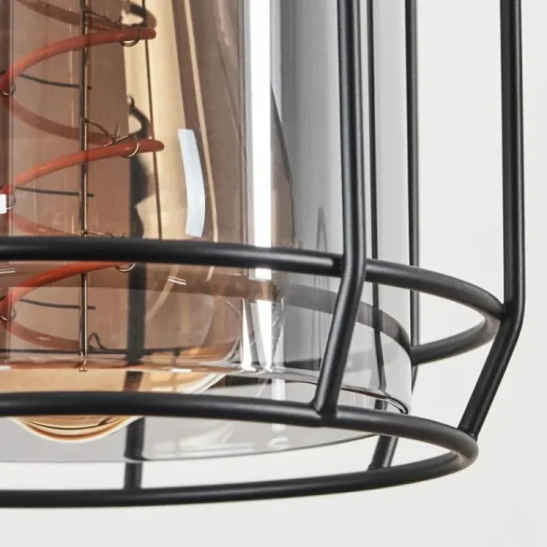hofstein Suspension Thusis Noir, 3 lumières* Lampes Modernes