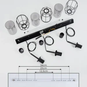 hofstein Suspension Thusis Noir, 3 lumières* Lampes Modernes