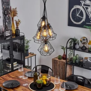 hofstein Suspension Tianjin Noir, 5 lumières* Lampes Modernes