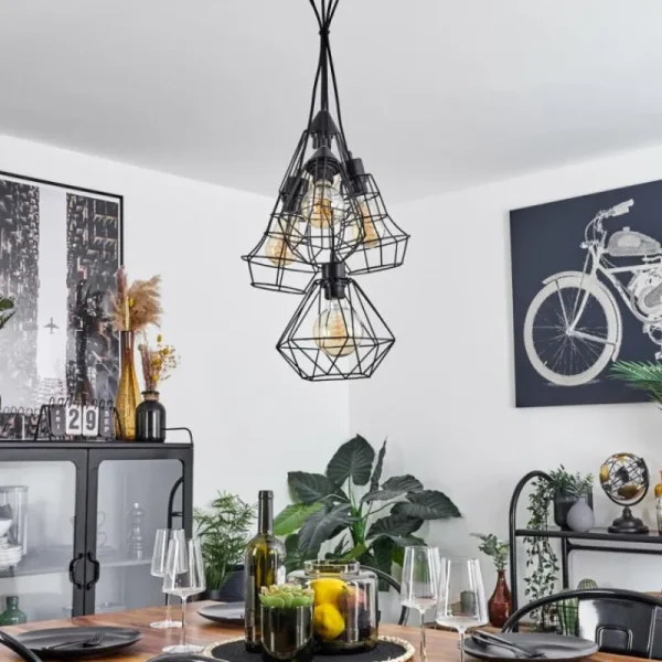 hofstein Suspension Tianjin Noir, 5 lumières* Lampes Modernes