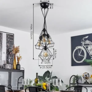 hofstein Suspension Tianjin Noir, 5 lumières* Lampes Modernes