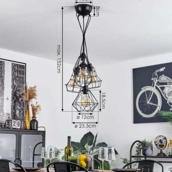hofstein Suspension Tianjin Noir, 5 lumières* Lampes Modernes