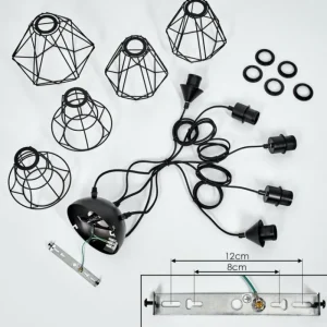 hofstein Suspension Tianjin Noir, 5 lumières* Lampes Modernes