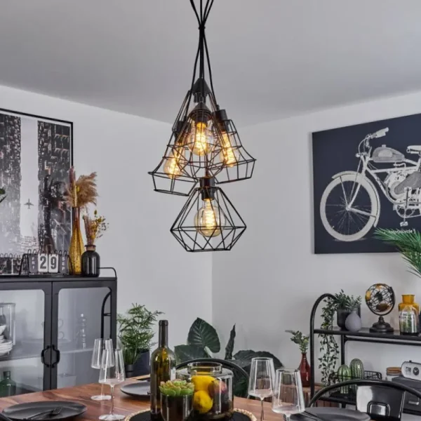 hofstein Suspension Tianjin Noir, 5 lumières* Lampes Modernes