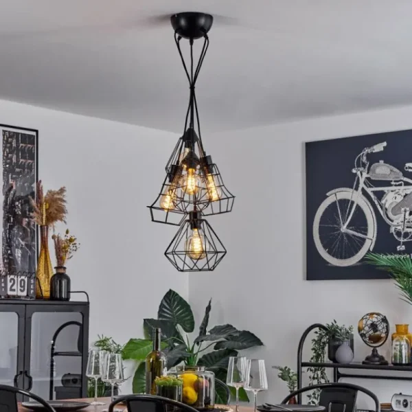 hofstein Suspension Tianjin Noir, 5 lumières* Lampes Modernes