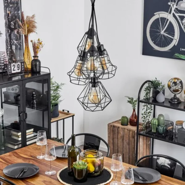 hofstein Suspension Tianjin Noir, 5 lumières* Lampes Modernes